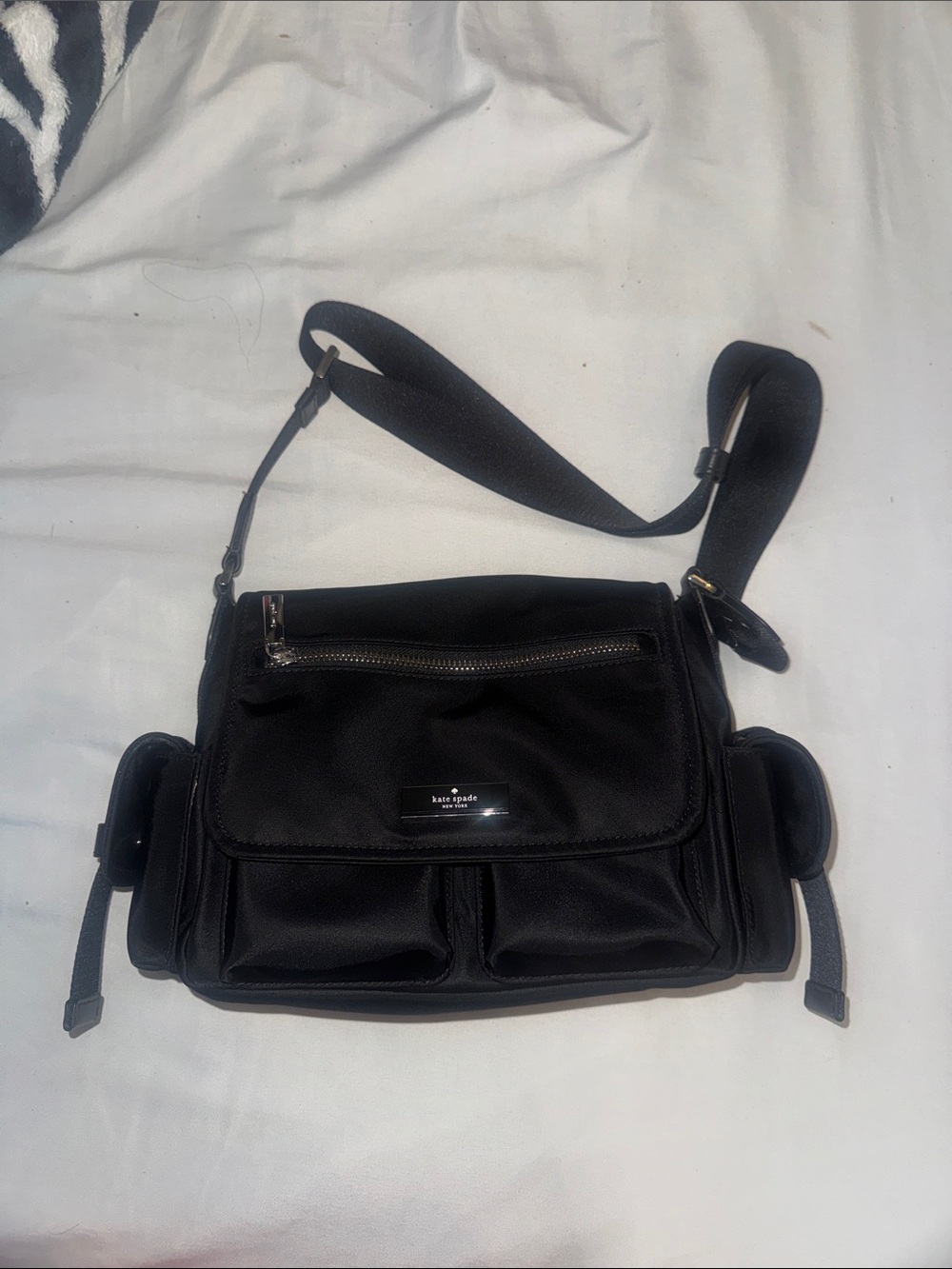 kate spade Black Nylon Messenger Crossbody Bag